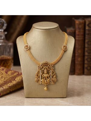 Royal Mayura Lakshmi Temple Gold Rope Necklace