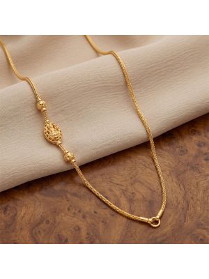 Veda Lakshmi Oval Mugappu Gold Chain
