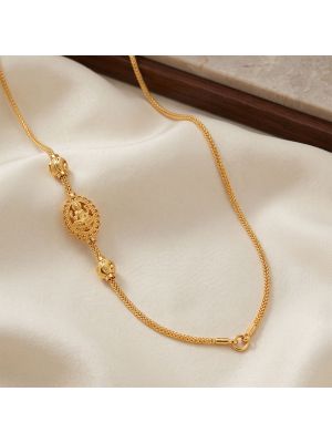 Gloriana Lakshmi Oval Mugappu Gold Chain