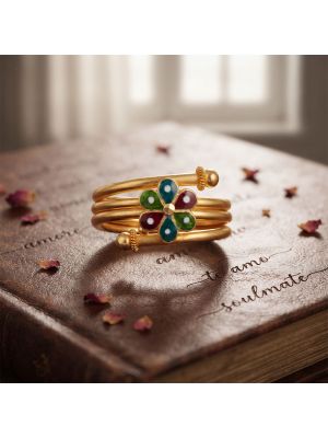 Celestial Blossom Starburst Gold Ring