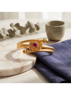 Starburst Floral Coiled Gold Ring