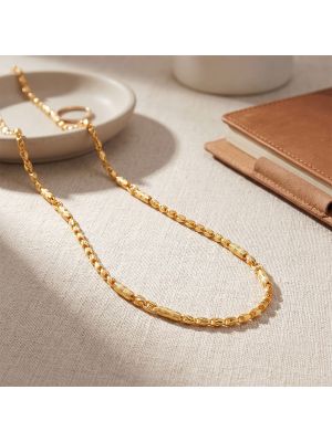 Italian Barrel Chevron Link Gold Chain