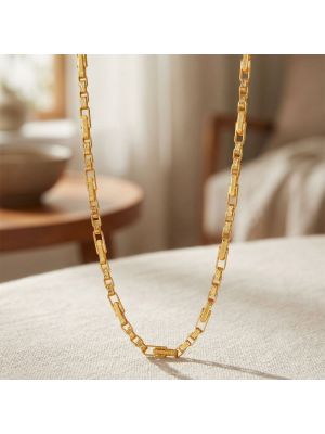 Italian Box Laser Cut Gold Chain