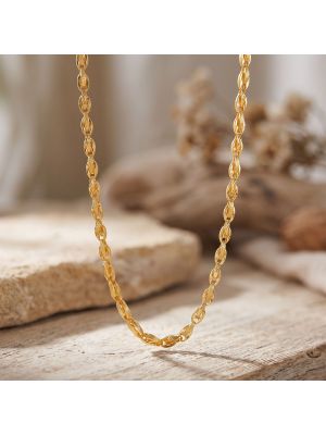 Textured Oval Link Gold Chain