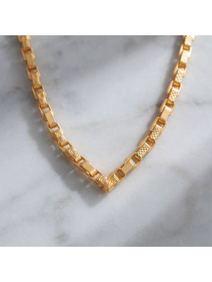 Classic Geometric Laser Cut Link Gold Chain