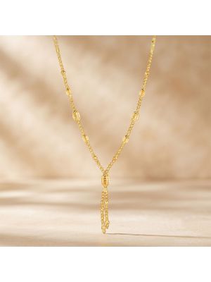 Elegant Barrel Medallion Tassel Gold Chain