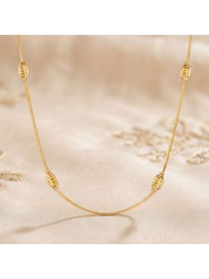 Striated Barrel Station Foxtail Gold Chain