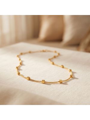 Grooved Cube Station Twisted Link Gold Chain