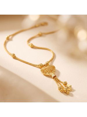 Radiance Laser Cut Leaf Drop Gold Chain