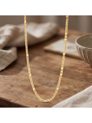 Modern Lasered Bar Gold Chain