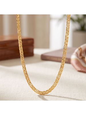 Laser Cut Rectangular Gold Chain