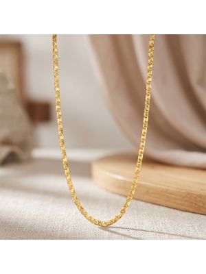 Interlocking Flat Link Gold Chain