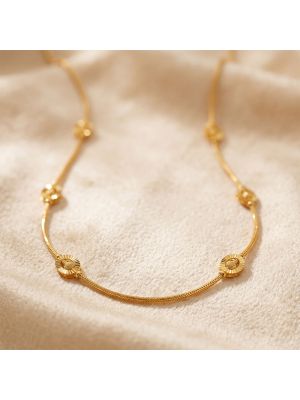 Sunburst Circular Disc Gold Chain