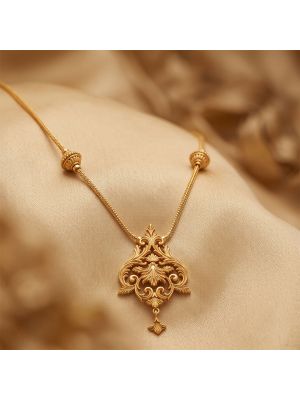 Radiant Filigree Pendant Gold Chain