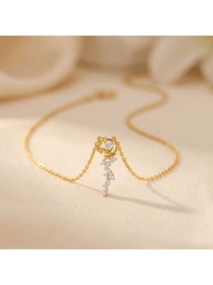Radiant Floral Accent Casting Gold Chain