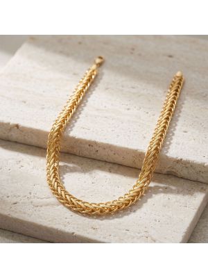Fancy Laser Cut Lattice Gold Chain