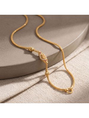 Antique Nakshi Lakshmi Medallion Gold Chain