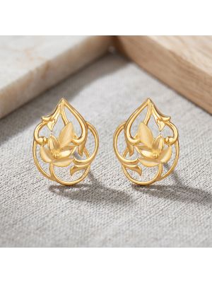 Celestial Bloom Casting Gold Stud Earrings
