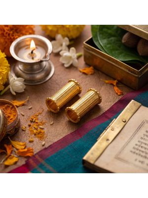 Traditional Textured Nanal Kulai Gold Thali