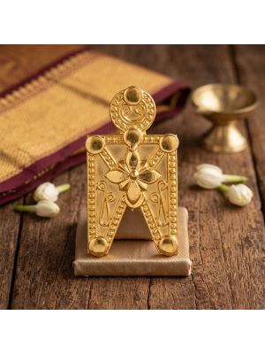 Sacred Floral Crest Gold Thaali