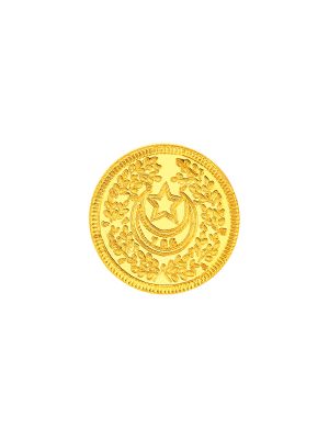 Sacred Crescent Moon Star Islamic 22K Gold Coin