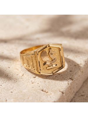 Textured Rooster Gold Ring