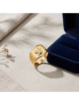 Elegant Bird Signet Gold Ring