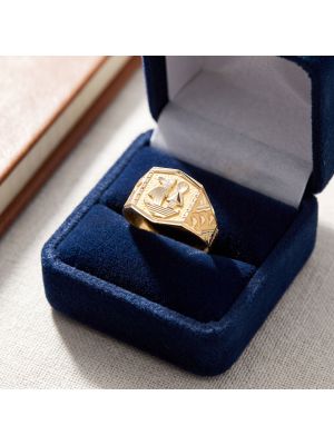 Sailboat Motif Gold Ring