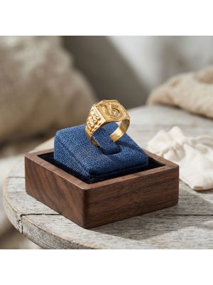 Glowing Roasted Signet Gold Ring