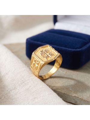 Graceful Tree Signet Gold Ring