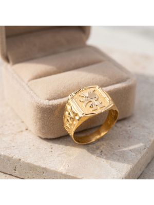 Avian Shield Signet Gold Ring