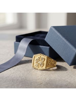 Bold Avian Signet Gold Ring