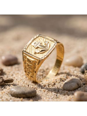 Anchor Signet Gold Ring