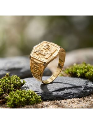 22 CT Palm Tree Gold Ring