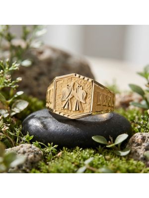 22 CT Boho Avian Signet Ring