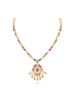 Colourfull Floral Silver Necklace