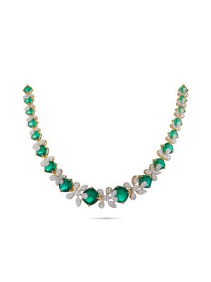 Impressive Flower Design Silver Necklace