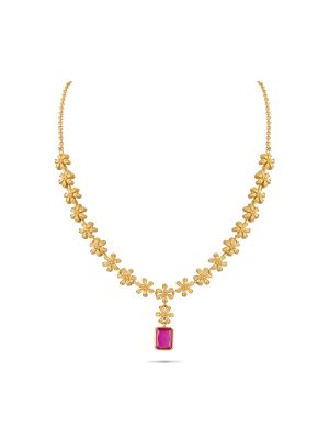 Elegant Floral Silver Necklace