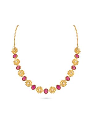 Latest Floral Design Silver Necklace