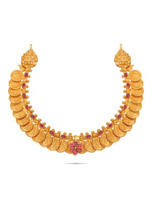 Latest Lakshmi Kasu Silver Necklace