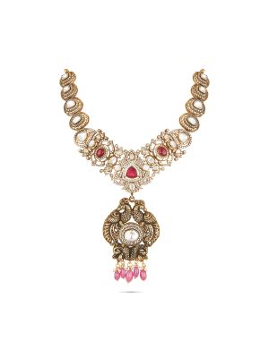 Stunning Peacock Design Silver Necklace