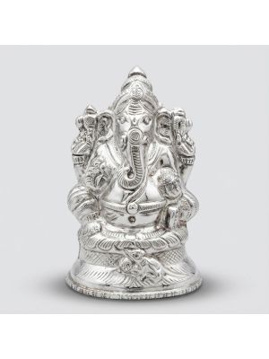 Divine Ganapathy Worship Silver Idol