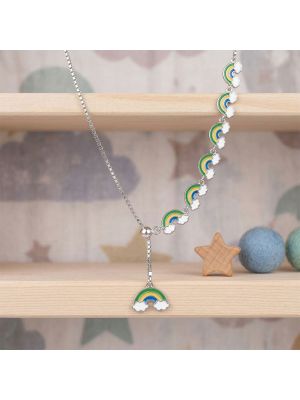 Stylish Silver Rainbow Pendant Chain