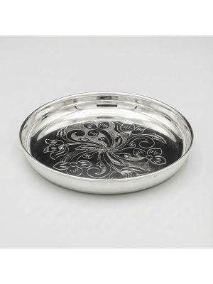 Lotus Shine Round Silver Plate