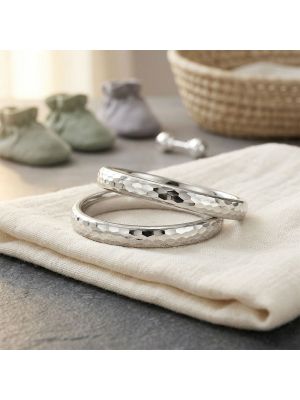 Traditional Lazer Silver Baby Bangle