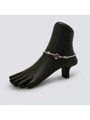 Elegant Festive Wear Silver Anklet