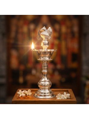 Traditional Mayil Silver Vilaku