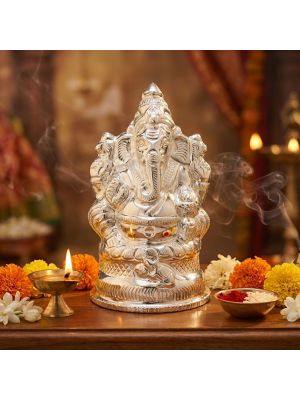 Divine God Silver Ganesh Idol