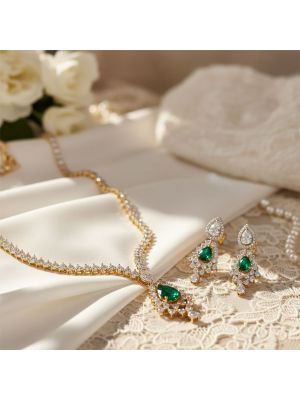 Bridal Gold Finish Necklace Set