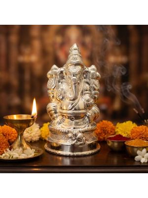 Divine God Silver Ganesh Idol